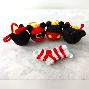 Disney Mickey Mouse Christmas crochet ornaments bundle Christmas stocking BNWT